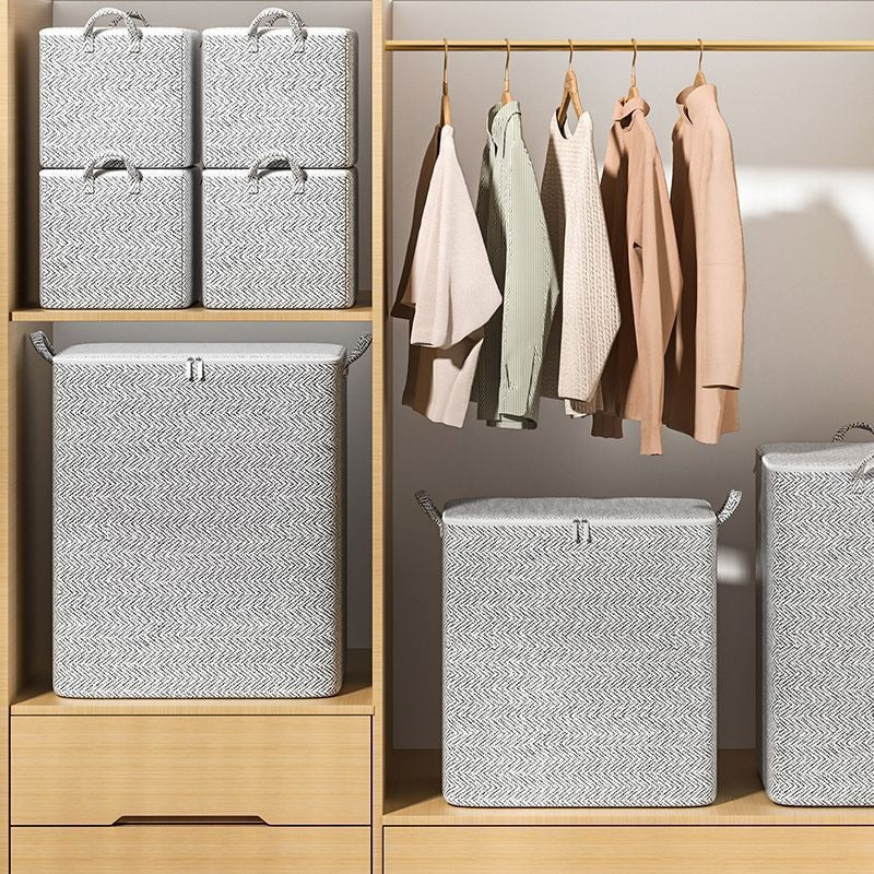 Large Capacity Gray Arrow Storage Bag for Home Use, Dust-Proof Organizer for Blankets, Clothes, and Bedding Storage Bag