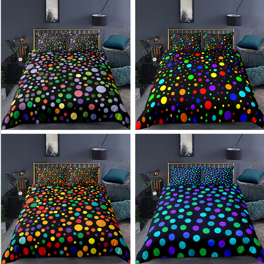 3D digital printing bedding home textile three piece quilt cover star dot