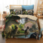 creative style home textile digital printing dinosaur pattern bedding set Europe and America King size 3 pcs bedding