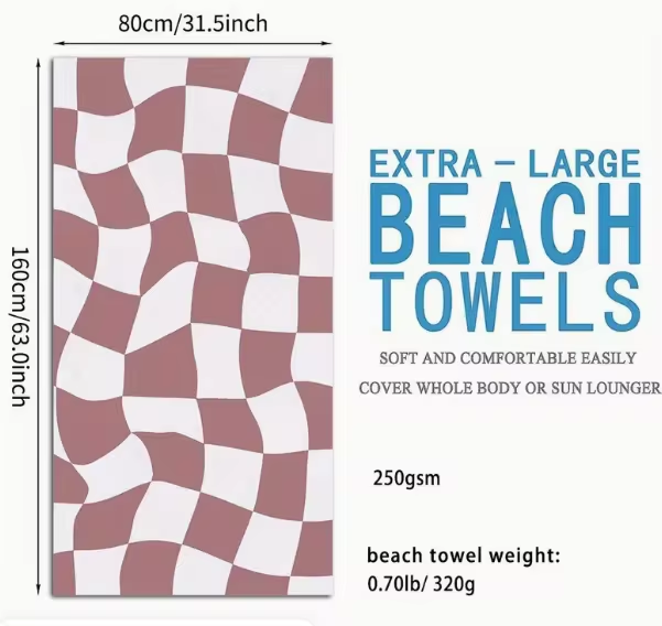 Customized beach towels super absorbent swimming towels personalized with your name