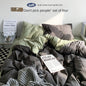 Solid Color Simple Four-Piece Set Flannel Quilt Cover INS Style Quilt Cover Dormitory Summer Washed Cotton Bedding Three-Piece Set