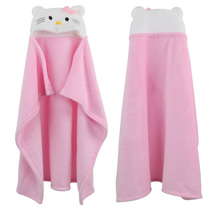 Baby Bathrobe Cute Cartoon Animal Blanket Toddler Baby Bath Towels Wraps Baby Soft Newborn Hooded Bathrobe