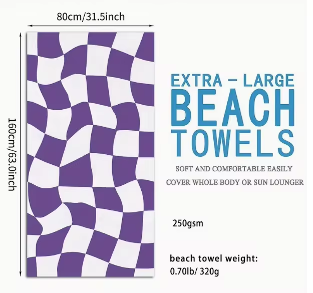 Customized beach towels super absorbent swimming towels personalized with your name