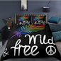 3D digital printing bedding quilt cover pillow case three piece feather series