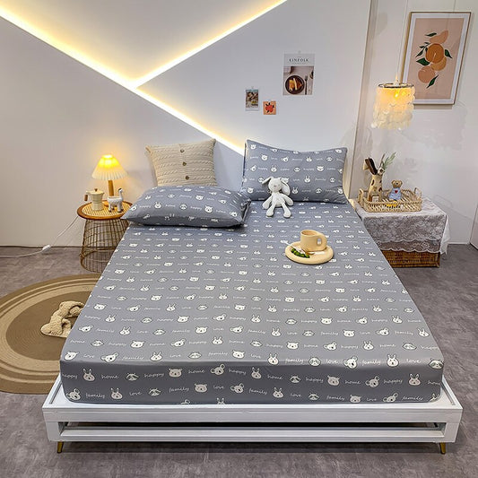 Cotton Elastic Bed Sheet Geometric Printed Fitted Sheet Elastic Bed Linen Mattress Cover Queen King Size bedding set Bedspread
