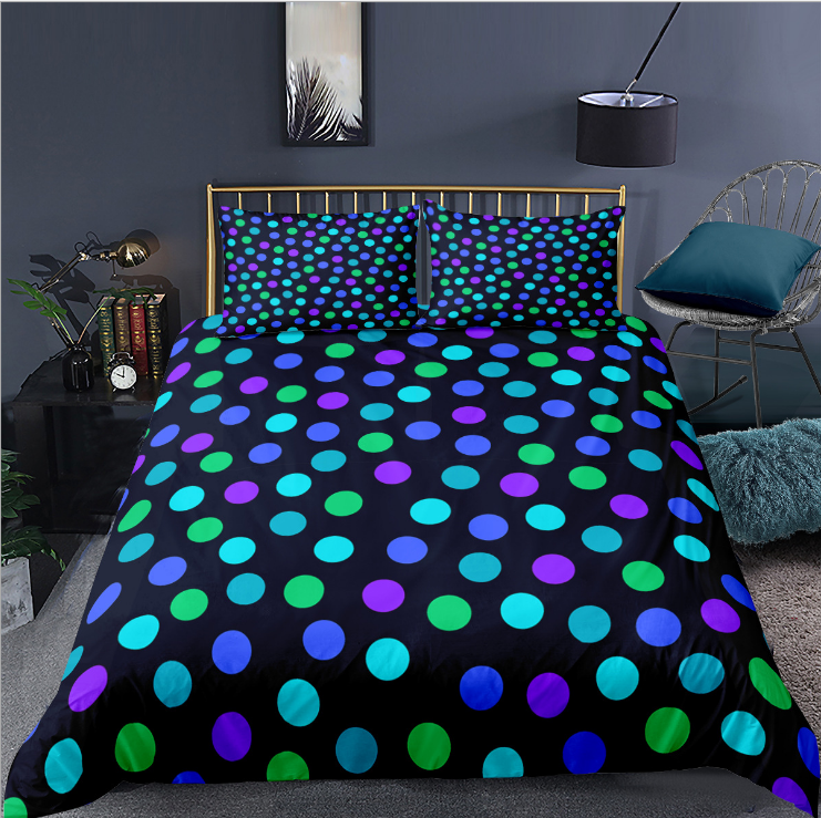 3D digital printing bedding home textile three piece quilt cover star dot