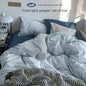 Solid Color Simple Four-Piece Set Flannel Quilt Cover INS Style Quilt Cover Dormitory Summer Washed Cotton Bedding Three-Piece Set