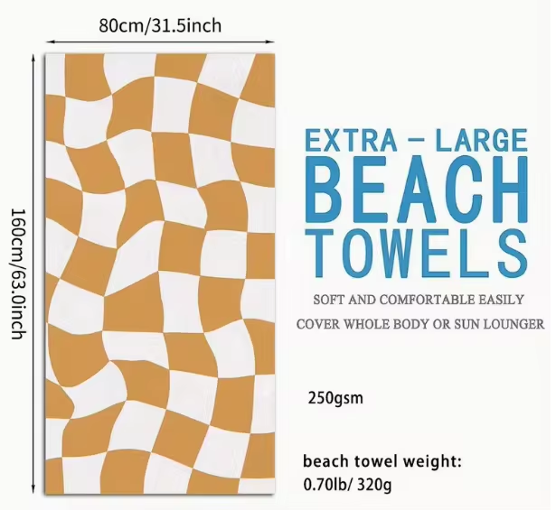 Customized beach towels super absorbent swimming towels personalized with your name