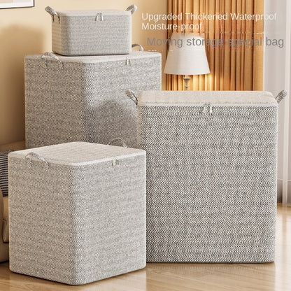 Large Capacity Gray Arrow Storage Bag for Home Use, Dust-Proof Organizer for Blankets, Clothes, and Bedding Storage Bag