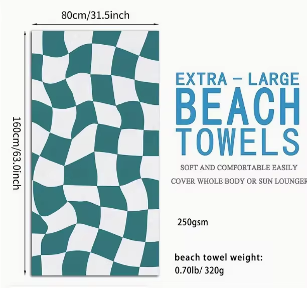 Customized beach towels super absorbent swimming towels personalized with your name