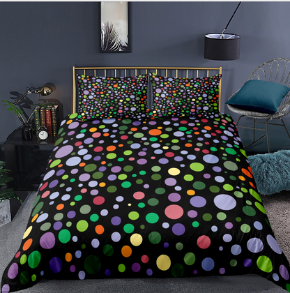 3D digital printing bedding home textile three piece quilt cover star dot
