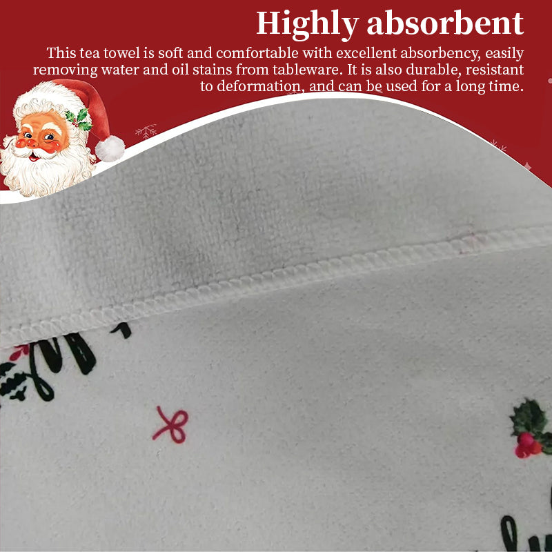 Christmas Kitchen Towels, Cute Absorbent Dish Cloths for Holiday Decor & Cleaning