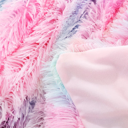 Photography Props, Small Rainbow Blankets, Nordic Style Office Lazybones, Nap Blankets, Tie Dyed Sofa Blankets, Plush Blankets