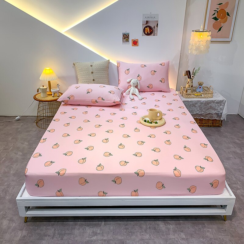 Cotton Elastic Bed Sheet Geometric Printed Fitted Sheet Elastic Bed Linen Mattress Cover Queen King Size bedding set Bedspread