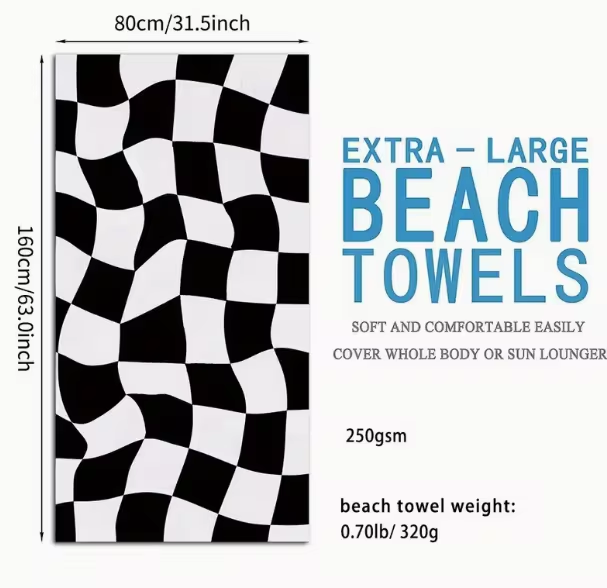 Customized beach towels super absorbent swimming towels personalized with your name