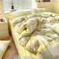 Cotton Dyed Washed Cotton Bedding Set Pure Cotton A Class Flat Sheet Quilt Cover Fitted Sheet Quilt Cover Three-Piece Set Striped