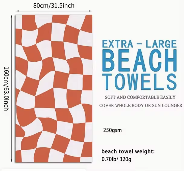 Customized beach towels super absorbent swimming towels personalized with your name