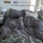 Solid Color Simple Four-Piece Set Flannel Quilt Cover INS Style Quilt Cover Dormitory Summer Washed Cotton Bedding Three-Piece Set