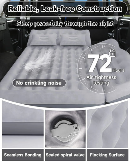 Umbrauto 29.53in/75cm Wide Car Air Mattress – Inflatable SUV, Truck & Van Back Seat Camping Bed with Pump & Pillows, Gray