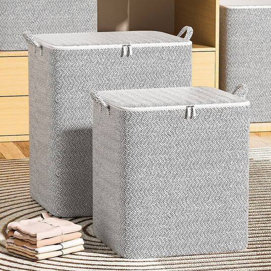 Large Capacity Gray Arrow Storage Bag for Home Use, Dust-Proof Organizer for Blankets, Clothes, and Bedding Storage Bag