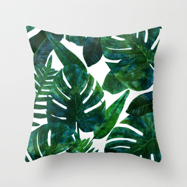 Elife Retro Green Leaves Cactus Linen cotton cushion case Polyester Home Decor Bedroom Decorative Sofa Car Throw Pillows