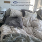 Solid Color Simple Four-Piece Set Flannel Quilt Cover INS Style Quilt Cover Dormitory Summer Washed Cotton Bedding Three-Piece Set