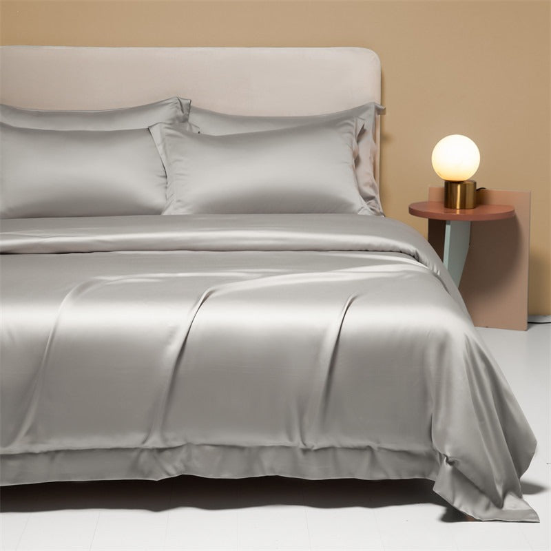 120 Lanjing Heavenly Silk Bedding Set with Four Pieces of Ice Silk Bed Sheet and Duvet Cover