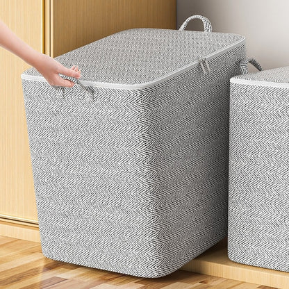 Large Capacity Gray Arrow Storage Bag for Home Use, Dust-Proof Organizer for Blankets, Clothes, and Bedding Storage Bag