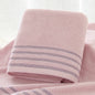 New Stripe Cotton Towel Bath Towel of Three Sets Solid Color Thicken Bathroom Towels Set