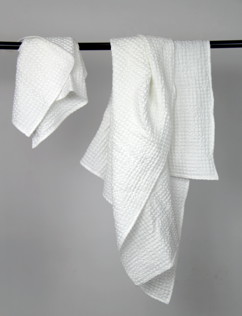 White linen waffle towel | European Linen Blend