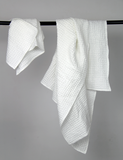 White linen waffle towel | European Linen Blend