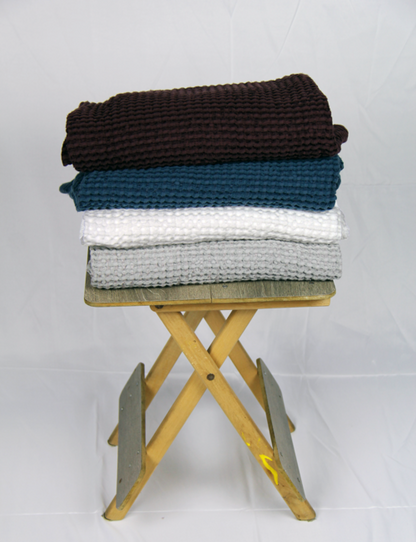 Greyish Green linen waffle towel