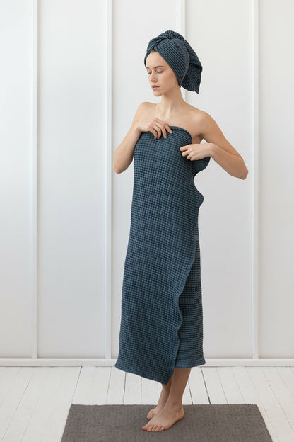 White linen waffle towel | European Linen Blend