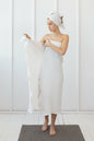 White linen waffle towel | European Linen Blend