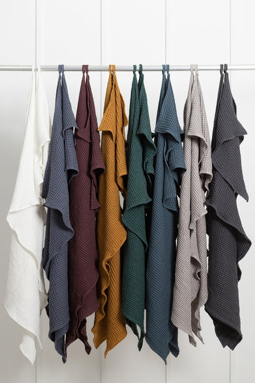 White linen waffle towel | European Linen Blend