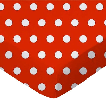 SheetWorld Fitted Bassinet Sheet - 100% Cotton Woven - Polka Dots Red,