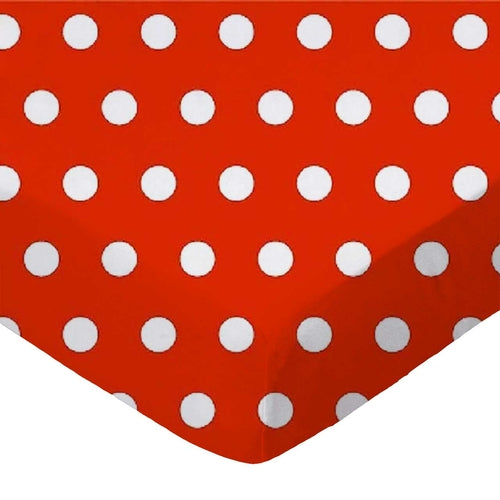 SheetWorld Fitted Bassinet Sheet - 100% Cotton Woven - Polka Dots Red,