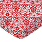 SheetWorld Fitted Bassinet Sheet - 100% Cotton Woven - Red Damask,