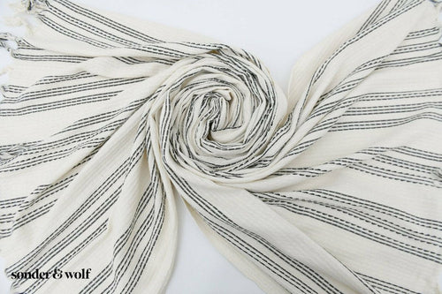 Black & White 3 Stripe | Beach Towel