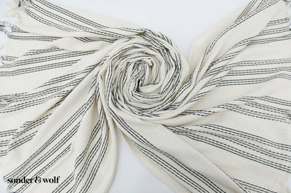 Black & White 3 Stripe | Beach Towel