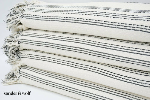 Black & White 3 Stripe | Beach Towel