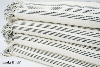 Black & White 3 Stripe | Beach Towel