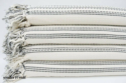 Black & White 3 Stripe | Beach Towel