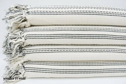 Black & White 3 Stripe | Beach Towel