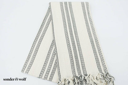 Black & White 3 Stripe | Beach Towel