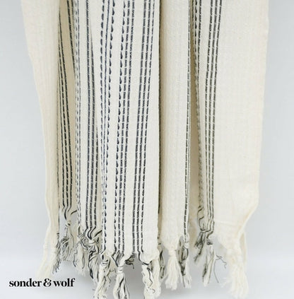 Black & White 3 Stripe | Beach Towel