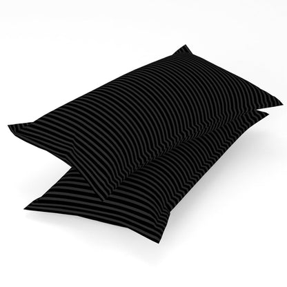 Premium Cotton Double Bed Sheet with 2 Pillow Covers(Color-Black)
