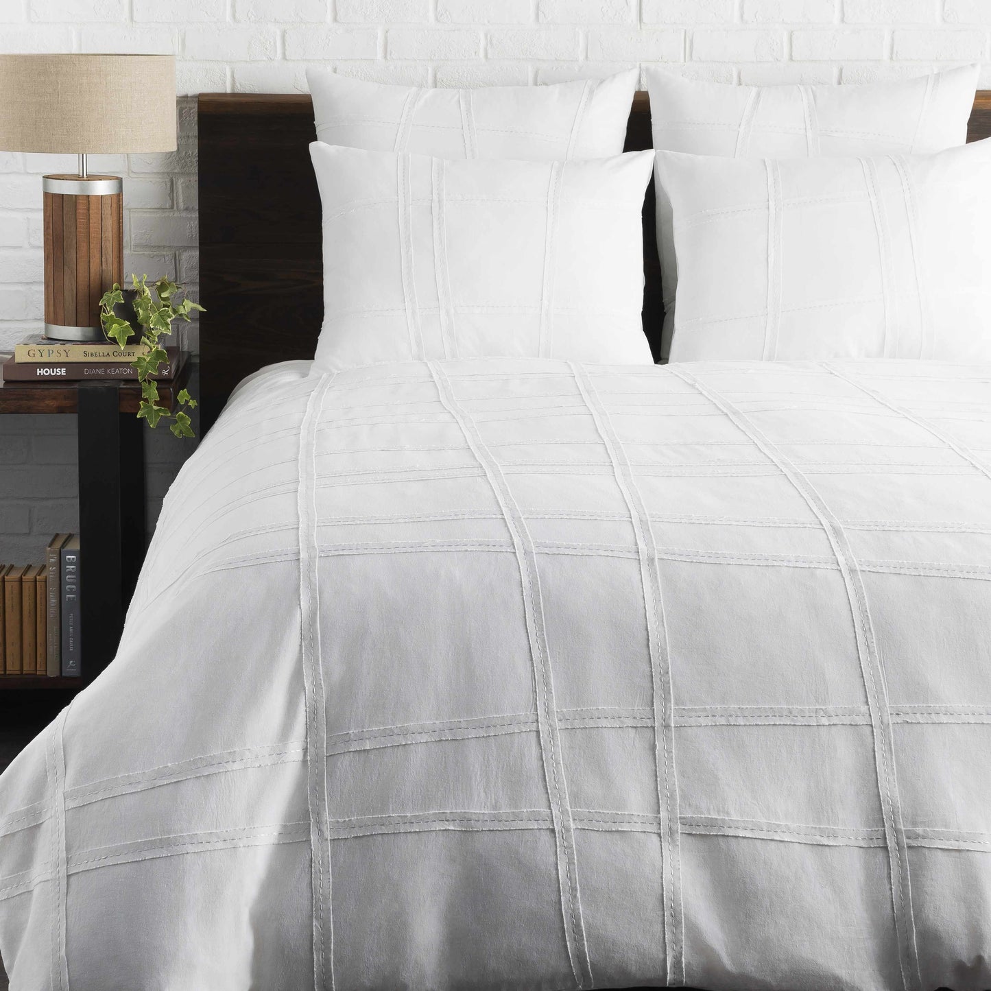 Valladolid White Upholstered Bedding Set - Clearance